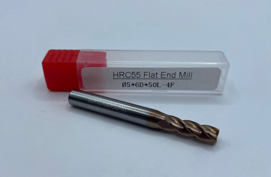 Solid carbide end mill, HRC55, 5mm