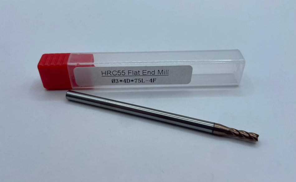 Freză cilindro-frontală din carbură, HRC55, 3 mm, lungă