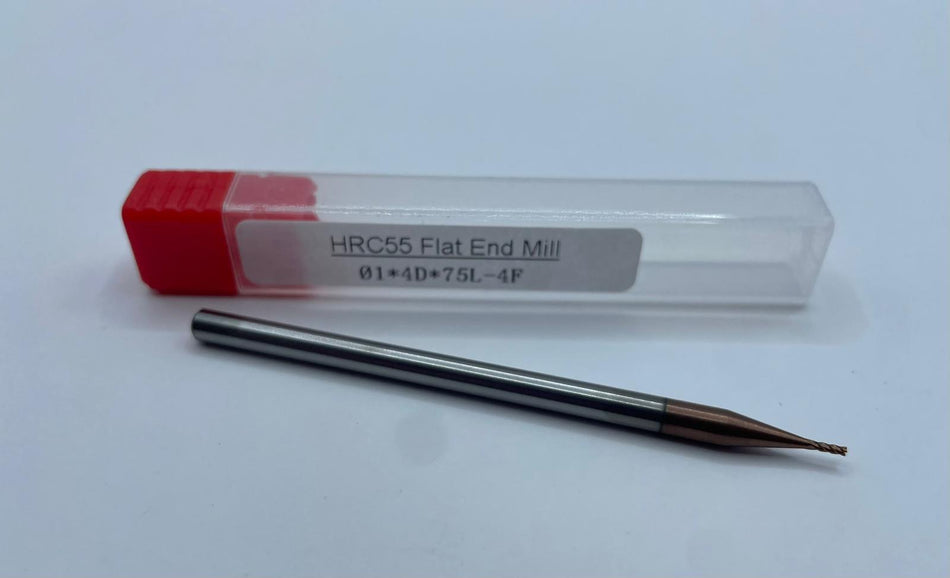 Freză de capăt VHM, HRC55, 1mm, lungă
